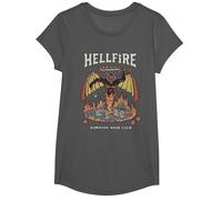 Stranger Things Vintage Hawkins High Hellfire Camiseta, Niñas, Asfalto, M
