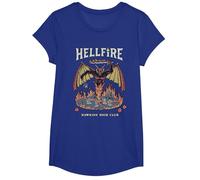 Stranger Things Vintage Hawkins High Hellfire Camiseta, Niñas, Azul Real, S