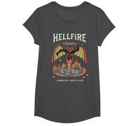 Stranger Things Vintage Hawkins High Hellfire Camiseta, Niñas, Jaspeado Oscuro, S