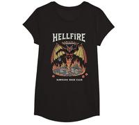 Stranger Things Vintage Hawkins High Hellfire Camiseta, Niñas, Negro, L