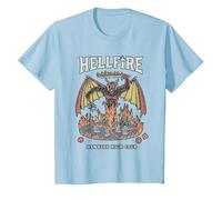 Stranger Things Vintage Hawkins High Hellfire Camiseta, Niños, Azul Bebé, 10 años