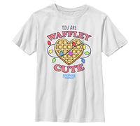 Stranger Things Waffley Cute-Camiseta de Manga Corta, Blanco, Talla única Unisex niños
