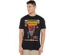 Stranger Things Welcome To Hawkins Comics Camiseta Unisex, Negro, S