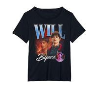 Stranger Things Will Homage Camiseta, Mujer Tallas Grandes, Negro, 1XL Grande