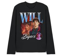 Stranger Things Will Homage Camiseta Unisex de Manga Larga, Negro, S
