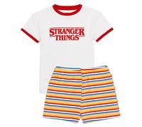 Stranger ThingsPijamas Cortos para niños | Girls MAX Character Outfit Striped Shorts White T-Shirt Pjs Set | Mercancía de la Serie Netflix
