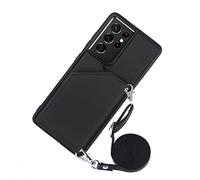 Strap Case For Samsung Galaxy A53 A33 A73 A13 A12 S21 Plus S20 Fe Note 20 S22 Ultra Wallet Card Leather Crossbody Necklace Cover,Blue,A72, YHNNH, Black, S22 Plus