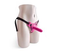 Strap on - Cinturón ajustable con dildo realista, color rosa