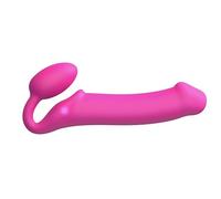 Strap-on con 3 motores de vibración independientes - control remoto inalámbrico - silicona flexible - recargable e impermeable - experiencia en pareja - Strap-On-Me (Rosa, XL)