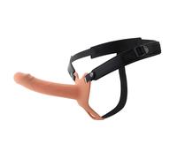 Strap-On - INFERNO™ - con dildo hueco de 18 cm de largo y vibración con control remoto