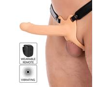 Strap-On - INFERNO™ - con dildo hueco de 20 cm de largo y vibración con control remoto