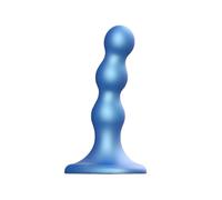 strap-on-me | Consolador/Plug "Bolas" | Gama Híbrida | Contorno Corporal, Diámetro Idéntico de las Bolas | Silicona Ultra-Suave - Compatible con Arnés - Azul Metálico, Talla S