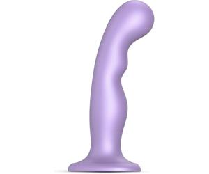 strap-on-me | Consolador/Plug "P&G" | Gama Híbrida | Contorno Corporal, Doble estimulación, Específico del Punto P y del Punto G | Silicona Ultra Suave - Compatible Con Arnés - Lila Metálico, Talla S