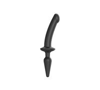 Strap-On-Me Semi Realistic Switch 2-In-1 Consolador y tapón anal Black Ø 3,3 x 25 cm