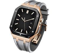Strap WTCH de gom Kit de modernas de estuche de acero inoxidable, compatible con Apple Watch Series 8/7 45 mm, banda de reemplazo de lujo y bisel, para iWatch Serie 6/5/4/SE