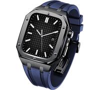 Strap WTCH de gom Kit de modernas de estuche de acero inoxidable, compatible con Apple Watch Series 8/7 45 mm, banda de reemplazo de lujo y bisel, para iWatch Serie 6/5/4/SE
