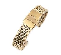 StrapHabit Pulsera de reloj para Q Timex Band de repuesto para correa de 36 mm, 38 mm, 40 mm, M79, GMT, cronógrafo - TQ18 correa de pulsera de cuentas de arroz de liberación rápida - Acero inoxidable