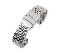 StrapHabit Pulsera de reloj para Q Timex Band de repuesto para correa de 36 mm, 38 mm, 40 mm, M79, GMT, cronógrafo - TQ18 correa de pulsera de cuentas de arroz de liberación rápida - Acero inoxidable