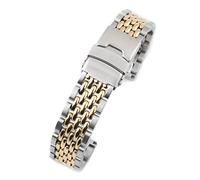 StrapHabit Pulsera de reloj para Q Timex Band de repuesto para correa de 36 mm, 38 mm, 40 mm, M79, GMT, cronógrafo, cuentas de arroz de liberación rápida TQ18, acero inoxidable vintage BOR de 18 mm
