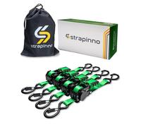 Strapinno 4pcs Retractable Ratchet Straps Bundle 1in x 6ft Ratchet Tie Down with Rubber Coated Steel Handle S Hooks Breaking Strength 1500 lbs Each (G