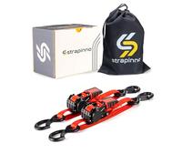 Strapinno Correas de trinquete retráctiles - 2.5 cm x 0.8 m Heavy Duty Boat Transom Tie Down, 2 Unidades, Resistencia a la Rotura de 2400 Libras, Ganchos en S con Clip de Seguridad, para Barco,