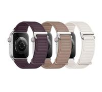 Straplanet Paquete de 3 correas deportivas compatibles con Apple Watch Ultra Band de 49 mm, 46 mm, 45 mm, 44 mm, 42 mm, 41 mm, 40 mm, 38 mm, para hombres y mujeres, correa elástica ajustable de nailon