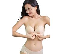 Strapless Front Buckle Bra - Wirefree Push Up Non Slip Invisible Bra,Sexy Women's Stay Put Strapless with Lift Bra with Front Side Buckle Push up Bra for Wedding Party Color 32/70 A/B