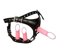 Strapon consolador con correa masturbador arnés de masturbación ajustable con 3 consoladores anal butt plug cinturón de castidad cinturón de castidad femenina correas de cuero pantalones