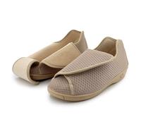 STRAPPO SOFT Pantuflas Mujer Verano Casa Ortopedicas Zapatillas Estar por Casa Antideslizantes Zapatos Ajustable Cierre Autoadherente Pies Sensibles Diabeticas Señora Maior Beige 37