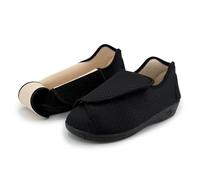 STRAPPO SOFT Pantuflas Mujer Verano Casa Ortopedicas Zapatillas Estar por Casa Antideslizantes Zapatos Ajustable Cierre Autoadherente Pies Sensibles Diabeticas Señora Maior Negro 37