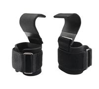 Straps Gym Hombre 2 ganchos for levantamiento de pesas con muñequeras, correas for barra mano, refuerzo for dominadas y gimnasio(Black-2pcs)