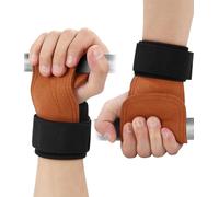 Straps Gym, Straps Gym Hombre, Agarre Gym con Protección Acolchada de 5 mm para la Muñeca y Alfombrilla Antideslizante, Lifting Straps, Agarres para Gimnasio, Straps Gym Mujer - Marrón