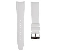 Strapseeker Correas de reloj deportivas de silicona suave con extremo curvo, compatibles con Omega Swatch Moonwatch, Omega Speedmaster, Rolex Submariner, Seiko SKX Dive Watches, 20 mm, 22 mm, correas