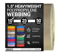 Strapworks Correa de poliéster Resistente para reparación de Equipos de Bricolaje al Aire Libre, 1.5 Pulgadas, Caqui, Polipropileno, 1.5 Pulgadas x 10 Yardas