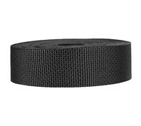 Strapworks - Correa de polipropileno ligera, para reparación de equipos de bricolaje al aire libre, collares de mascotas, manualidades, 3,81 cm x 22,86 m, negro