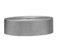 Strapworks - Correa de polipropileno ligera, para reparación de equipos de bricolaje al aire libre, collares de mascotas, manualidades, 3,81 cm x 9,1 m, gris plateado