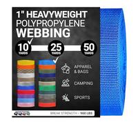 Strapworks Correa de Polipropileno Pesado, Correa de poliéster Resistente para reparación de Equipos de Bricolaje al Aire Libre, 1 Pulgada x 10 Yardas, Azul pacífico