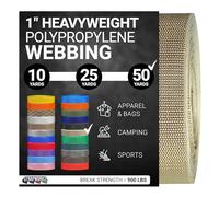 Strapworks Correa de Polipropileno Pesado, Correa de poliéster Resistente para reparación de Equipos de Bricolaje al Aire Libre, 1 Pulgada x 50 Yardas, Color Caqui