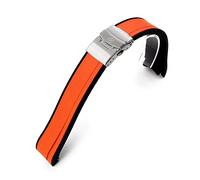 StrapXPro Correa de reloj de goma compatible con Seiko 5 Sport 5KX SRPD55 GMT SSK001, naranja
