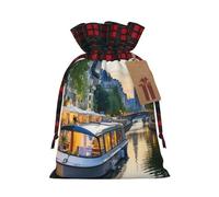Strasbourg Sundown - 1 bolsa de Navidad con cordón de 8.3 x 11.8 pulgadas, bolsa robusta para regalos y artículos esenciales de uso diario