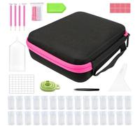 Strass Aufbewahrungskoffer - Tragbarer Schmuck Organizer, RobusBox für Kunsthandwerk, Stoßfestes Behältnis für Strasssteine | Organizer für Werkzeuge Bastelbedarf Aufbewahrung Zuhause Unterwegs