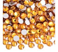 Strass Hotfix planos para nail art, Arte multicolor del clavo SS40 SS50 de los diamantes artificiales Flatback vidrio no Hotfix(Topaz,SS40-144pcs)