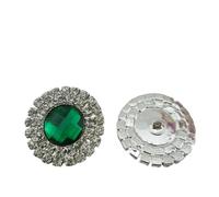 Strass para Coser, Botones con Perlas de imitación y Diamantes , vástago Multicolor, 25 mm, Paquete 5(Dark Green)