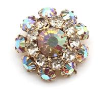 Strass para Coser, Botones de Perlas imitación Diamantes 20 mm Flor Multicolor 5 Piezas(Color 20)