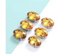 Strass para Coser, Cosa en tamaños múltiples Multicolores ovalados de los Diamantes imitación cristalinos del Cristal con la Garra Plata(Giallo,8x10mm20pcs)