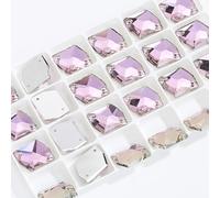 Strass para Coser, Cose en Rhinestone Flatback K9 Crystal Strass Vestido Joyería Cuentas Multicolor Múltiples Tamaños(Purple,13X17mm 24pcs)