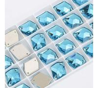 Strass para Coser, Cose en Rhinestone Flatback K9 Crystal Strass Vestido Joyería Cuentas Multicolor Múltiples Tamaños(BLU,17X21mm 15pcs)