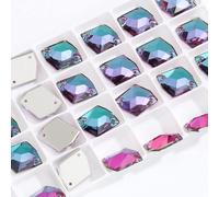 Strass para Coser, Cose en Rhinestone Flatback K9 Crystal Strass Vestido Joyería Cuentas Multicolor Múltiples Tamaños(Colour,11X14mm 28pcs)