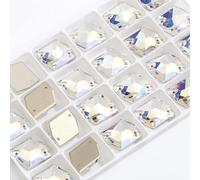 Strass para Coser, Cose en Rhinestone Flatback K9 Crystal Strass Vestido Joyería Cuentas Multicolor Múltiples Tamaños(Purple,17X21mm 15pcs)