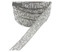 Strass para ropa Cinta de diamantes imitación negros 1 yarda y,5 cm ancho con cristales brillantes, diseño geométrico, accesorios decoración for ropa(Silver)